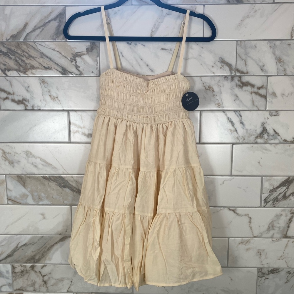 Klassy Network Light Yellow Tiered Dress (XS)